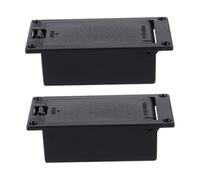 Générique Boîtier de Batterie 9v Plastique et Métal, Facile à Remplacer, Installation Plate, Pack de 2 Pièces pour Guitare Électrique et Basse Active