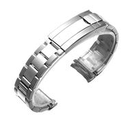 Générique Boîtier de montre 34 35, largeur 20 mm, fermoir coulissant en acier inoxydable massif 904L argenté présidentiel(NO.3 Polished Center)