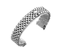 Générique Boîtier de montre 34 35, largeur 20 mm, fermoir coulissant en acier inoxydable massif 904L argenté présidentiel(NO.2 President s)