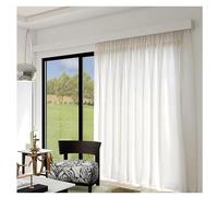 Générique Boîtier Mural pour Tringle, Double Rail avec Support, Cache-Tringle Robuste Idéal pour Séparation D’Espace Et Décoration(Size:300m (9.8ft),Color:Montage Mural)