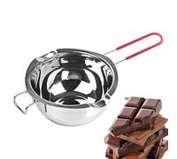Générique Bol À Chocolat Fondant - 400ml Creuset À Chocolat en Acier Inoxydable - Creuset À Bougies avec Poignée Anti-brûlure Et Bec Verseur pour Faire Fondre Beurre, Fromage, Bonbons, Bougies
