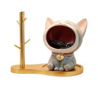 Générique Bol à Clés pour Table d'Entrée - Statue Chat en Résine - Plateau à Clés | Stockage pour Bonbons et Bibelots Salon Chambre Armoire Étagère Entrée Décoration