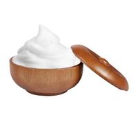 Générique Bol à en bois - Couvercle de bols à mousse, support de crème à avec joint de protection, outil de toilettage avec fonction facile à utiliser, accessoire de salle de bain, bol à pour