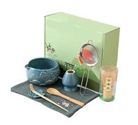 Générique Bol à matcha blanc en fleurs de cerisier 8 pièces avec ensemble fouet(Peacock Blue Eight-P)