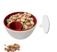 Générique Bol à noix et graines imprimé en 3D, ensemble de bols à pistaches à double compartiment avec rangement pour coquilles, bol de service pour collations, pour fêtes et usage domestique (Rouge)
