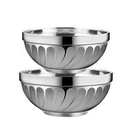 Générique Bol à nouilles en acier inoxydable, Compatible avec 12/14/15/16/18CM, Double couche, Anti-brûlure, soupe de riz isolée, Lamian épaissi(2PCS 16CM 18CM)