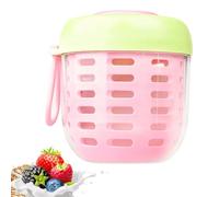 Générique Bol à Salade | 500ml Contenants Étanches avec Poignée | Contenant Shaker À Salade Pour Déjeuner Avec Couvercle Et Fourchette,Petit-déjeuner Déjeuner Nourriture Baies
