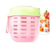 Générique Bol à Salade | Récipients Réutilisables Avec Poignée,Contenants à Fruits Pots à Salade Avec Panier Égouttoir | Pour Pique-nique Fête Bureau Voyage Camping Plein Air École Randonnée