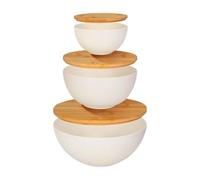 Générique Bol avec Couvercles - Ensemble de Récipients pour Salade,Récipients de Stockage Alimentaire À Couvercles en Bois Empilables,Pour Chips Légumes Soupe Fruits Cuisine Maison
