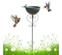Générique Bol Bain pour Oiseaux Fer antirouille Vintage Collection | Bain d'oiseaux et mangeoire Pour pinsons, perruches moines, volière, maison, jardin, arrière-cour, cour, parc, en extérieur