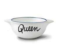 Générique Bol breton “Queen” revisité - Faïence 30 cl - Filet bleu peint main - Fabrication française - Cadeau original et élégant