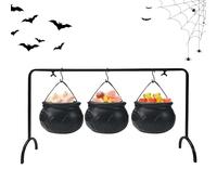 Générique Bol Chaudron Halloween - Récipient Décoratif pour Bonbons | Grand Chaudrons Noir Polypropylène pour Fête et Décoration | Bols Chaudroon - Soirée Thème Halloweens Maison