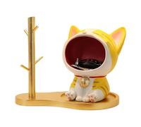 Générique Bol Clé - Statue Chat Debout Sculpture Figurine | Bol à Bijoux - Décoration Maison Salon Chambre Étagère à Bonbons