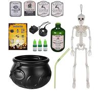 Générique Bol de chaudron, décor de chaudron avec des bouteilles de potion flottantes magiques et diffuseur, pour table de cuisine vintage à la maison vintage effrayante