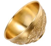 Générique Bol de Fortune en Laiton Double Dragon 8 CM, Accessoire de Décoration Intérieure pour Bureau et Salon