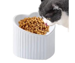 Générique Bol de Nourriture pour Chat en céramique,Bols pour Chat surélevés en céramique | Plat d'alimentation incliné pour Animaux de Compagnie,Bol d'eau Peu Profond pour en Forme de cœur, Plat d'