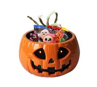 Générique Bol d'Halloween - Plat à Confiseries Citrouille | Stockage de Sucre avec Main Squelette Mobile pour Fête Maison Porche Salle de Classe Arrière-Cour Effrayante Halloween
