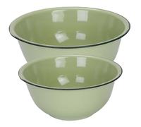 Générique Bol En Émail Rétro 2pcs 18cm 20cm Bassine à Nouilles Vintage Émaillé Multifonction La Cuisine Préparation Alimentaire Ustensiles Cuisine