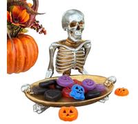 Générique Bol Halloween,Bol Squelette à Bonbons - Organisateur Bijoux Rétro en Résine pour Fête d'Halloween Cuisine Comptoir Bar Salle à Manger Servir Fruits Biscoux
