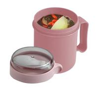 Générique Bol Petit-Déjeuner - Bols à Céréales Portable 500ml avec Cuillère Pliable,Récipients Soupe Couvercles Déjeuner | Pour Bureau Extérieur Voyage Maison Pique-Nique Camping
