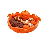Générique Bol Plat Imprimé En 3D Drôle Effrayant Réutilisable | Bols Snacks Halloween Pour Biscuits Chocolat Dessert Fête Maison Cuisine Salon Bureau Orange