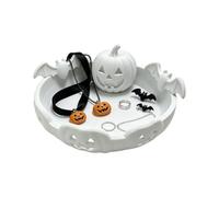Générique Bol Plat Imprimé En 3D Drôle Effrayant Réutilisable | Bols Snacks Halloween Pour Biscuits Chocolat Dessert Fête Maison Cuisine Salon Bureau Blanc