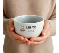 Générique Bol Super Papa personnalisé avec prénom - 500 ml - Cadeau Noël, Fête des Pères ou Anniversaire - Bol céramique blanche