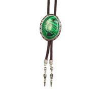 Générique Bolotie cravate tressé corde réglable collier avec forme ovale pierre pendentif bijoux cravate chaîne tressé cordon cravate