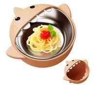 Générique Bols à Ventouse pour Bébé | Bols pour Jeunes avec Manchon en Silicone,Vaisselle Anti-Brûlure, Assiettes de Collation au Design de Requin pour Repas en Plein Air, Voyages, Utilisation