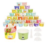Générique Bols de Crème Glacée en Papier, Lot de 35 gobelets à glace en papier jetables pour aliments chauds ou froids (60)
