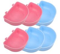 Générique Bols Suspendus Accessoires Pratiques Lot de 6 pour Hamster et Chinchilla en Polypropylène, Faciles à Laver, pour Nourriture et Eau pour Cage d'animaux Domestiques