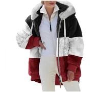 Générique Bombers Femmes Winter Chaude Grande Taille Doudoune Polaire Blouson Long Ski Vintage Manteau Oversize Manteaux Sport Bouclette Veste Zippée Capuche Veste Jogging Femme XXL