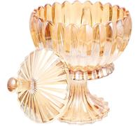 Générique Bonbonnière Facile à Remplir avec Couvercle en Verre Ambré Pot de Rangement Décoration Élégante pour Bijoux et Colliers pour Restaurants et Cafés