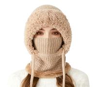 Générique Bonnet 3 en 1 avec Écharpe Et Protège-Visage, Cagoule d'hiver Chaude Et Coupe-Vent Doublée en 3 en 1 Améliorée, Bonnet Tricoté d'hiver Entièrement Couvrant, pour La Randonnée, Le Cyclisme
