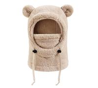 Générique Bonnet 3 en 1 Enfant Cagoule Coupe-Vent,Balaclava Chaud en Peluche Chapeau Hiver avec Masque,Bonnet Echarpe Fille Garcon Doux et Confortable,Mignon Cagoules Cache Oreilles Enfants 3-10 Ans