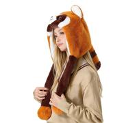 Générique Bonnet Animal | Forme Raton Laveur Mignon,Chapeau en Peluche Souple avec Oreilles Mobiles - pour Femmes et Filles, Plein Air, Cosplay, Déguisement, Temps Froid,