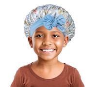 Générique Bonnet bébé, Bonnet en Satin de Soie Douce pour Filles garçons, Bonnet de Couchage réglable Double Couche pour Enfants en Bas âge Cheveux bouclés naturels