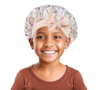 Générique Bonnet bébé, Bonnet en Satin de Soie Douce pour Filles garçons, Bonnet de Couchage réglable Double Couche pour Enfants en Bas âge Cheveux bouclés naturels