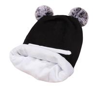 Générique Bonnet Blanc Et Rouge Baby Winter Hat Scarf Set Toddler Beanie Hats Girl Boy with Neck Warmer Beanie for Kids Knit Warm for Cold Weather Casquette T (Black, One Size)