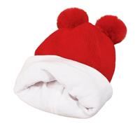 Générique Bonnet Blanc Et Rouge Baby Winter Hat Scarf Set Toddler Beanie Hats Girl Boy with Neck Warmer Beanie for Kids Knit Warm for Cold Weather Casquette T (Red, One Size)