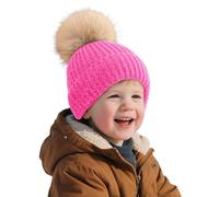 Générique Bonnet Cache Oreille Homme, Bonnet d'hiver tricoté épais pour Enfants avec Garniture synthétique Douce Couvre-Oreilles Chaud garçon Fille pour activités extérieures