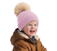Générique Bonnet Cache Oreille Homme, Bonnet d'hiver tricoté épais pour Enfants avec Garniture synthétique Douce Couvre-Oreilles Chaud garçon Fille pour activités extérieures