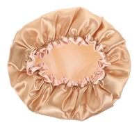 Générique Bonnet de Femme Réutilisable Double Couche PEVA Épais Grand Bonnet Imperméable pour Cheveux Longs Couleur Dorée Protection Cheveux pour Bain et Spa