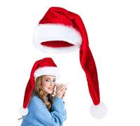 Générique Bonnet de Noël 75 cm Long,Bonnet en Velours Doux avec Garniture Blanche | Accessoire Unisexe pour Fête d'Hiver Spectacle Photo Booth