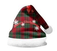 Générique Bonnet De NoëL,Chapeau De PèRe NoëL Imprimé avec Revers éPais Unisexe pour Enfants Et Adultes Accessoire De FêTe Festif Casquette Double Face (Navy S)