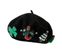 Générique Bonnet De Noel Femme Deguisement Mere Lutin Pere Personnalisé Adulte Led Chapeau Lumineux Noël Cape Costume Rouge Beret Homme Béret Père Bérets Long Accessoires Basque Francais Mère