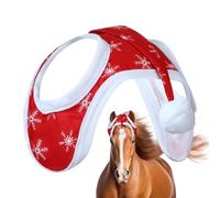 Générique Bonnet de Noël Pour Chevaux - Protège-Rênes Équestre de Fêtes | Motif Flocons Respirant Pour Équitation Hiver Photos Ferme Festivités