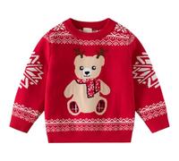 Générique Bonnet De Noel Tee Shirt Enfant,Noël Renne Tricoté Pulls À Manches Longues Enfant Hiver Sweat-Shirt Pull Noël Fille 12 Ans Manteau Outwear 9-12 Mois 2 7 (B#Rouge,4-5 Ans)