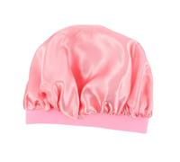 Générique Bonnet de Nuit en Satin Rose à Large Bord Bonnet de Nuit pour Femme Élastique des Cheveux Confortable et Respirant pour Soins Capillaires Taille Unique