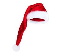 Générique Bonnet De Père Noël 74.9 Cm Long,Bonnet En Velours Doux Pour Adultes - Couvre-chef Unisexe D'Hiver Pour Fête De Déguisement Célébration Accessoire Photomaton Mascarade